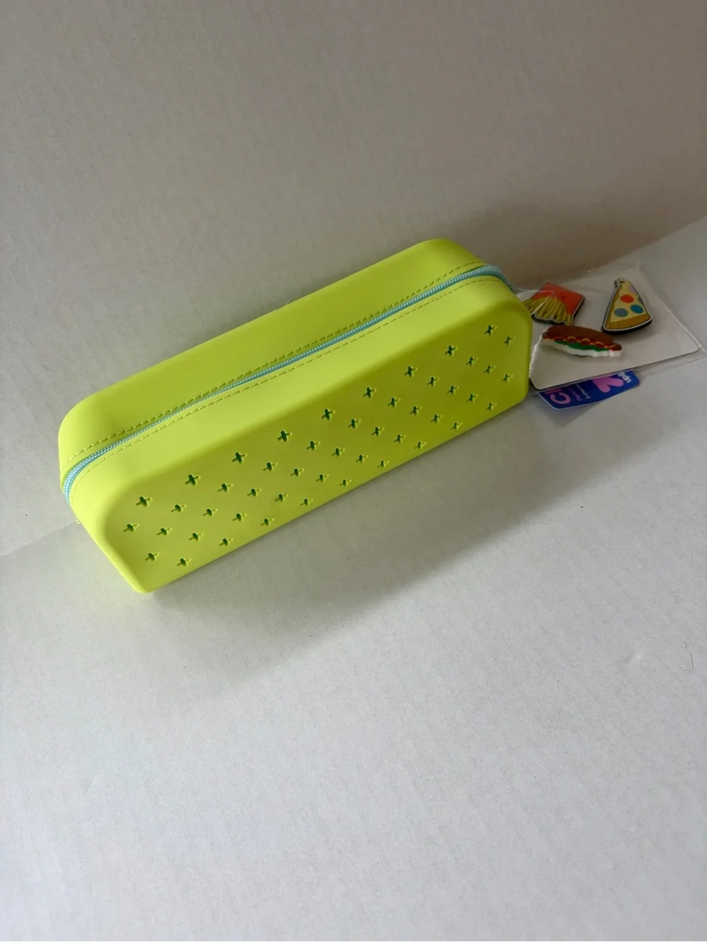 Lime Green Vent-Pattern Pencil Case for Home Office